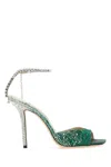 Jimmy Choo Women's Saeda 100 Sandals With Degradé Crystals In Emeraldcrystal