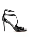 Jimmy Choo Strappy Patent Leather Sandals With 95mm Heels In Negro