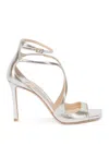 Jimmy Choo Gleaming Open-toe Sandals With Delicate Ankle Strap In White