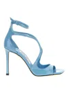 Jimmy Choo Azia 75mm Patent-leather Sandals In Light Blue
