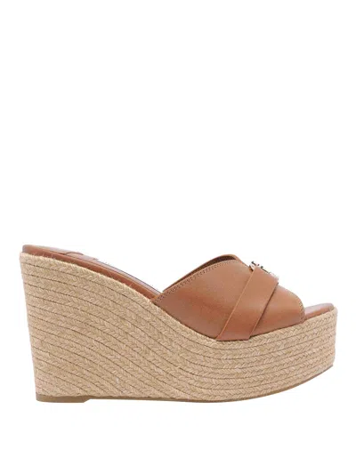 Jimmy Choo Brown Leda Wedges Sandals