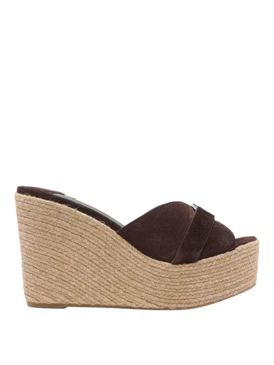 Jimmy Choo Brown Leda Wedges Sandals