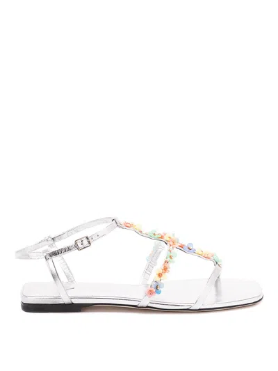 Jimmy Choo Daisy Sandals In Silver Nappa Leather In Metallic