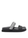 Jimmy Choo Crystal Embellished Leather Flat Sandals