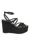 Jimmy Choo Sophisticated Woven Design Pumps With Adjustable Ankle Strap In Negro