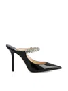 Jimmy Choo Bing 100 Crystal-embellished Patent-leather Mules