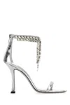 Jimmy Choo 'verity' Metallic Sandals With High Stiletto Heel