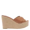 Jimmy Choo Leather Espadrille Sole Wedges With Wedge Heel In Neutral