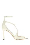 Jimmy Choo Azia 75 Metallic Leather Sandals In Gold