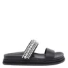 Jimmy Choo Crystal Embellished Leather Flat Sandals