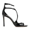 Jimmy Choo Womens Black Azia 110 Strappy Patent Leather Sandals