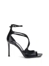 Jimmy Choo Strappy Patent Leather Sandals With 95mm Heels
