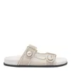 Jimmy Choo Fayence Logo Flat Sandals In Gray