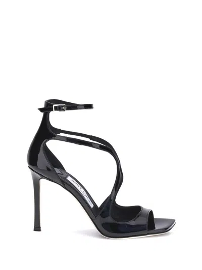 Jimmy Choo Azia 95 Black Patent Leather Sandals