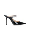 Jimmy Choo Black Pumps With Crystal Strap In Patent Leather Woman