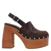 Jimmy Choo Alida Embroidered Suede Platform Clogs