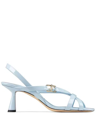 Jimmy Choo Jess 65mm Leather Sandals In Blue