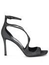 Jimmy Choo Square-headed High-heeled Sandals In Black