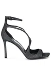 Jimmy Choo Square-headed High-heeled Sandals In Black