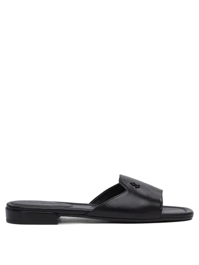 JIMMY CHOO JIMMY CHOO DINA FLAT LEATHER SANDALS