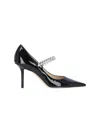 Jimmy Choo Bing 85 Crystal-embellished Pumps In Patent Leather In Multi