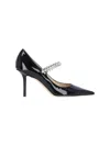 Jimmy Choo Bing 85 Crystal-embellished Pumps In Patent Leather In Multi