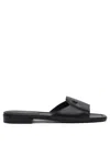 Jimmy Choo Dina Flat Leather Sandals