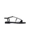 Jimmy Choo Embellished T-bar Heel Strap Sandals In Black