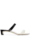 Jimmy Choo Kyda Bicolor Dual-band Slide Sandals In Black