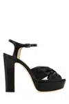 Jimmy Choo Black Ankle Strap Heels In Black