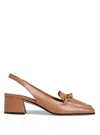 Jimmy Choo Diamond Leather Chain Loafer Pumps In Brown