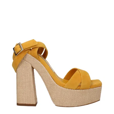 Jimmy Choo Sandals Gaia Women Suede Yellow/sunflower In Orange
