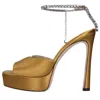 Jimmy Choo Sandals Golden In Oro Metallici E Grigi