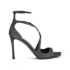 Jimmy Choo Square-headed High-heeled Sandals In Grey