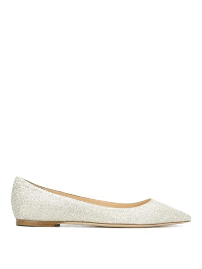 Jimmy Choo Romy Glitter Flat In Gold