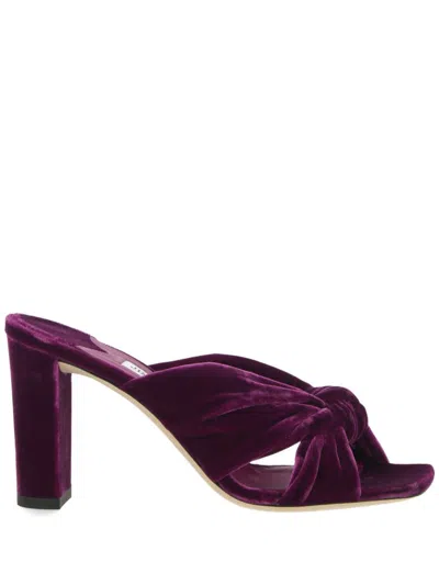 Jimmy Choo Avenue 85mm Velvet Mules In Mora