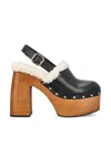 Jimmy Choo 135mm Leather Platform Sheepskin Sandals In Multi