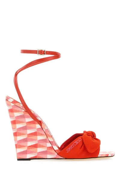 Jimmy Choo Sandals In Paprikacandypinkmix