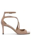 Jimmy Choo Patent Leather Azia 95 Sandals In Pink
