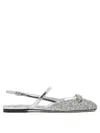 Jimmy Choo Glitter Pointed Toe Sandals With Embellished Detail In Silver