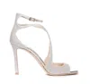 Jimmy Choo Azia 75 Metallic Leather Sandals In Silver