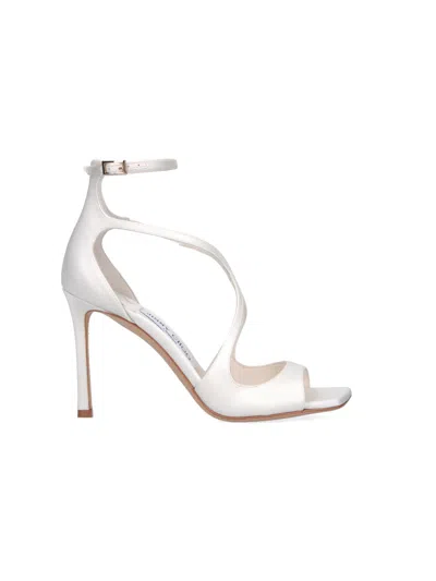 Jimmy Choo Sandals - Textile & Lamb Leather Platform Slides In White