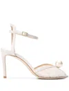 Jimmy Choo Sacora 100 Floral Lace With Pearl Sandal In White
