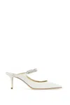 Jimmy Choo Bing 65 Crystal-embellished Mules In Cream Leather In White