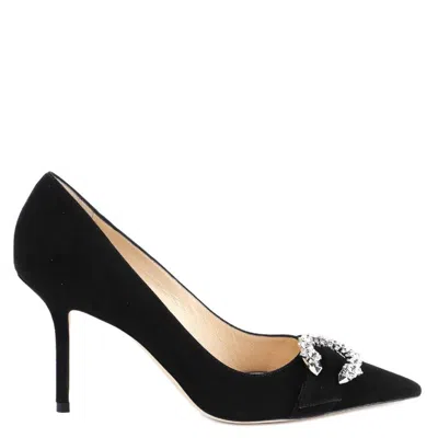 Jimmy Choo Saresa 85 Suede Pumps In Black