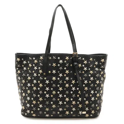 Jimmy Choo Sasha M Leather Tote Bag In Black