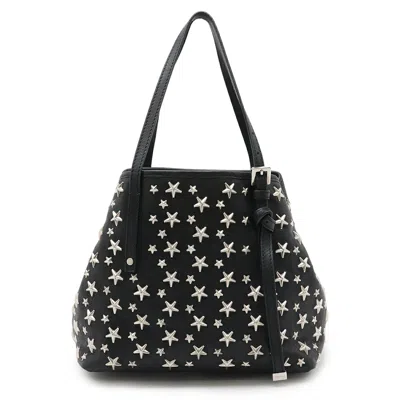 Jimmy Choo Sasha/s Leather Tote Bag In Black