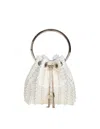 Jimmy Choo Womens Bon Bon Micro Pearl-embellished Satin Top-handle Bag Ivory In White