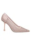 Jimmy Choo Ixia 95 Mesh Pumps With Crystals In Pink