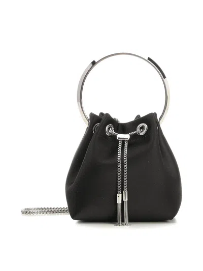 Jimmy Choo Satin Bag In Black